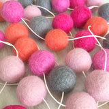 Felt Ball Garland - Pink Coral Accessories Winston + Grace