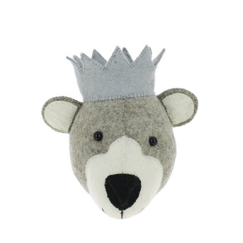 Fiona Walker Felt Animal Head - The Baby Bear with Crown (Mini)  Winston + Grace
