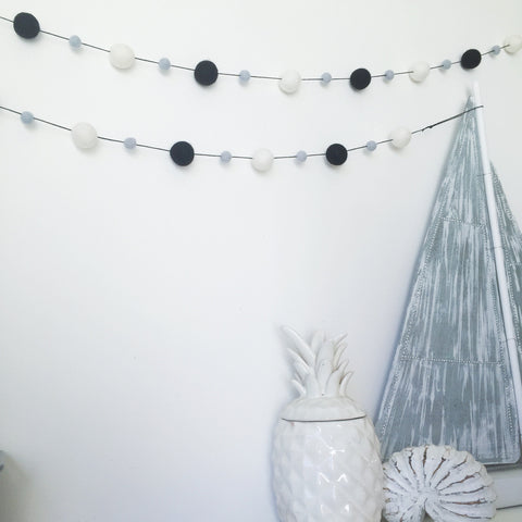 Felt Ball Garland - Mono Pop Accessories Winston + Grace