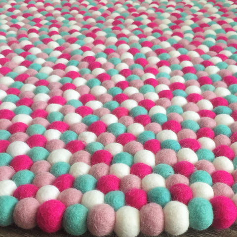 Felt Ball Rug - Raspberry Fields  Winston + Grace