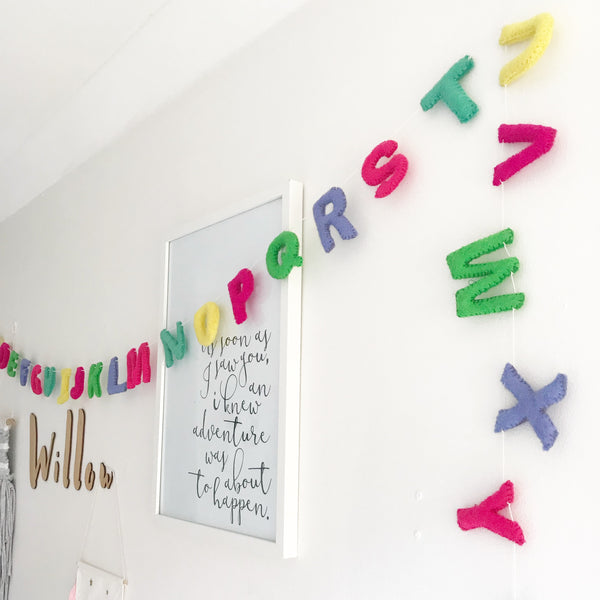 Felt Alphabet Garland - Nerds of Neon Accessories Winston + Grace