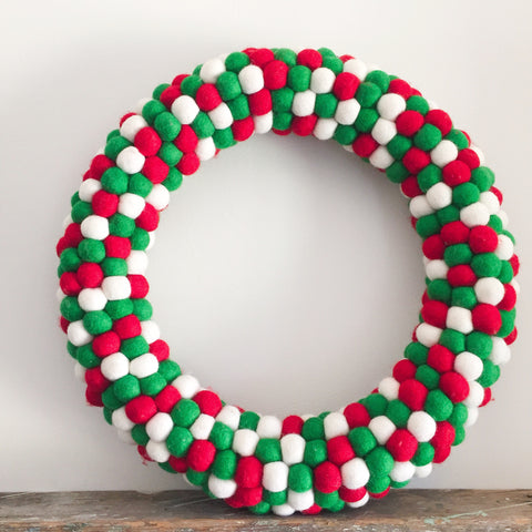 Felt Ball Wreath - Christmas Cheer  Winston + Grace