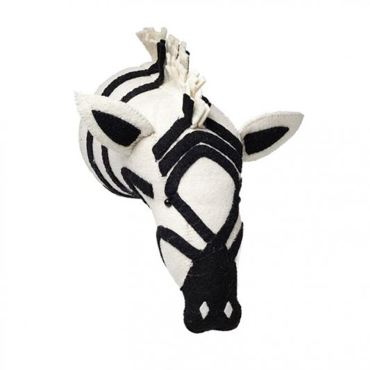 Fiona Walker Felt Animal Head - The Zebra - MINI