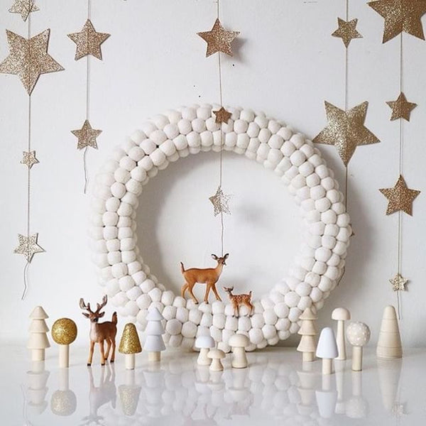 Felt Ball Wreath - White Christmas  Winston + Grace