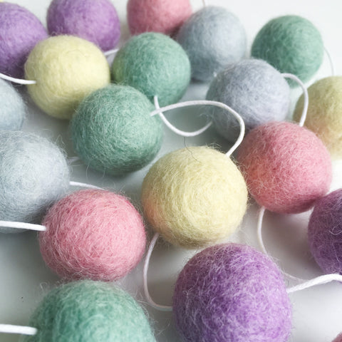 Felt Ball Garland - Pastel Perfection Accessories Winston + Grace