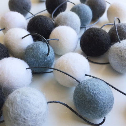 Felt Ball Garland - Grey Ghost Accessories Winston + Grace