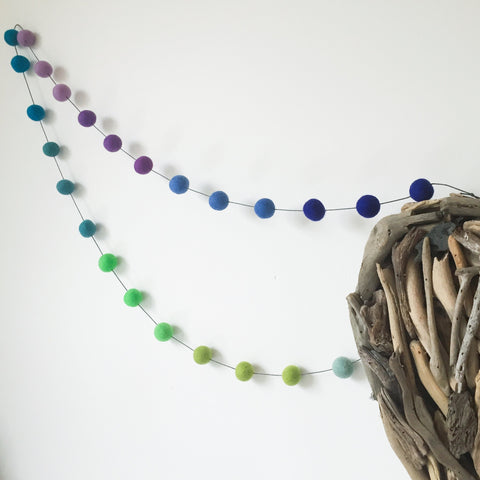 Felt Ball Garland - Rainbow Storm Accessories Winston + Grace