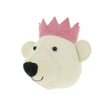 Fiona Walker Felt Animal Head - The Baby Bear with Crown - Pink (Mini)  Winston + Grace