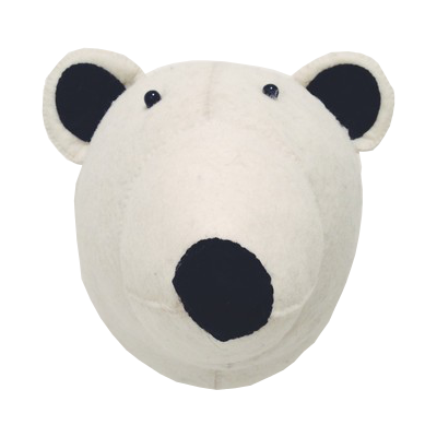 Fiona Walker Felt Animal Head - The Polar Bear