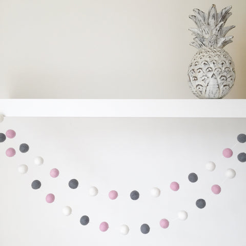 Felt Ball Garland - Marshmallow Storm Accessories Winston + Grace