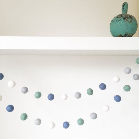 Felt Ball Garland - Little Boy Blue Accessories Winston + Grace