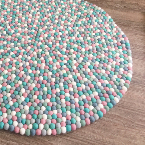 Felt Ball Rug - Mint and Musk  Winston + Grace