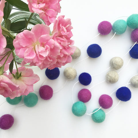 Felt Ball Garland - Mint and Berries Accessories Winston + Grace