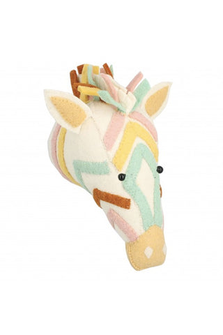 Fiona Walker Felt Animal Head - The Pastel Zebra - MINI