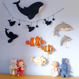 Fiona Walker Felt Animal Head - The Whale (Mini)