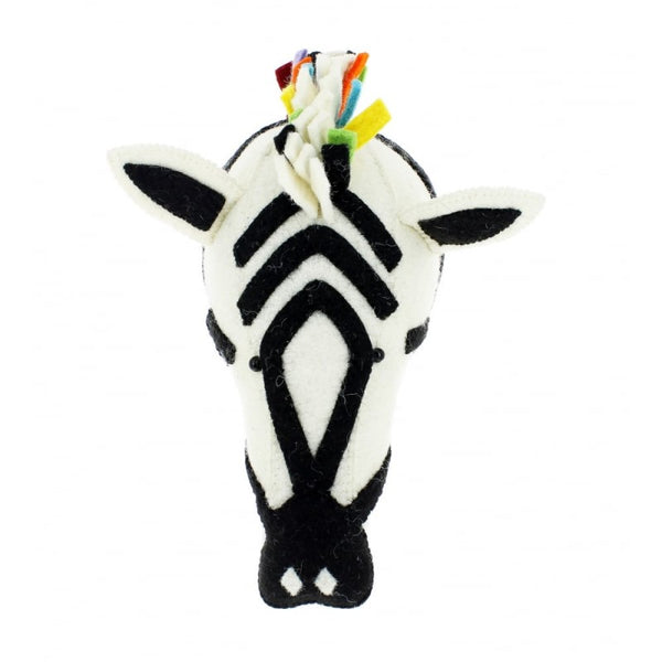 Fiona Walker Felt Animal Head - The Zebra Rainbow Safari (Medium)  Winston + Grace