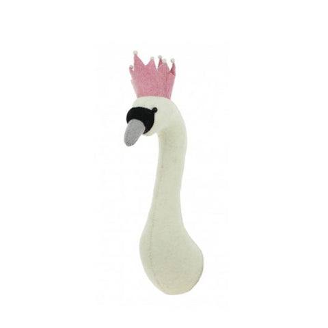 Fiona Walker Felt Animal Head - The Swan with Crown (Mini)  Winston + Grace