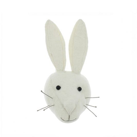 Fiona Walker Felt Animal Head - White Rabbit (Mini)
