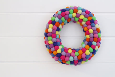 Felt Ball Wreath - Blended Family  Winston + Grace