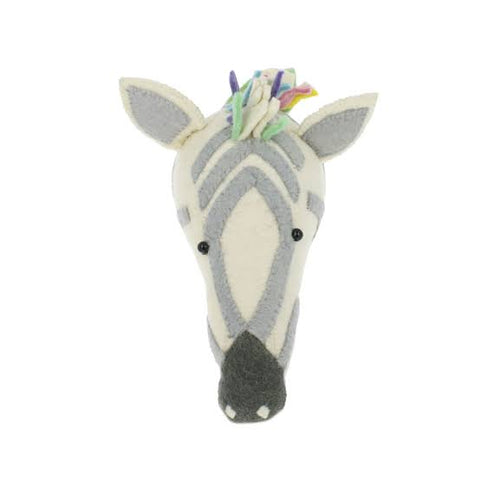 Fiona Walker Felt Animal Head - The Pastel Zebra Medium)