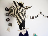 Fiona Walker Felt Animal Head - The Striped Zebra  Winston + Grace