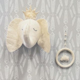 Fiona Walker Felt Animal Head - The Sleepy Elephant (With a Gold Crown)
