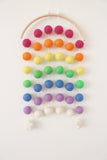 Rainbow Moon Felt Ball Mobile - Bright Rainbow  Winston + Grace