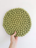 Felt Ball Mini Mat (trivet) - Light Olive  Winston + Grace