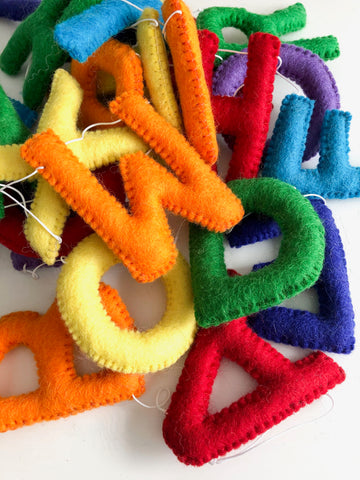 Felt Alphabet Garland - Rainbow Brite Accessories Winston + Grace