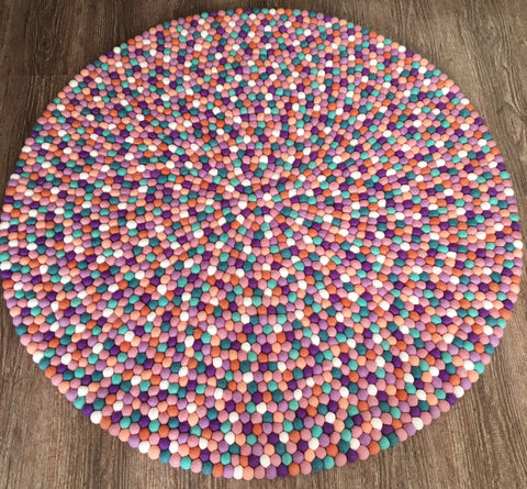 Felt Ball Rug - Coral Sea  Winston + Grace