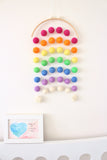 Rainbow Moon Felt Ball Mobile - Bright Rainbow  Winston + Grace