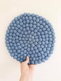 Felt Ball Mini Mat (trivet) - Denim  Winston + Grace