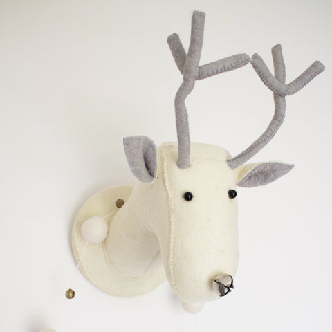 Fiona Walker Felt Animal Head - The Cream Reindeer  Winston + Grace