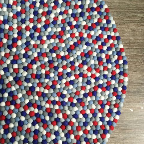 Felt Ball Rug - The Red Sea  Winston + Grace