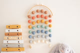 Rainbow Moon Felt Ball Mobile - Earthy Rainbow  Winston + Grace
