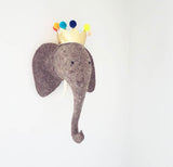 Fiona Walker Felt Animal Head - The Elephant  (Medium - Trunk Up)  Winston + Grace