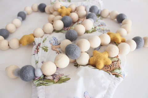 Felt and Wooden Ball Garland - Old English Skies Accessories Winston + Grace