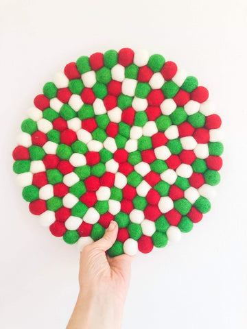 Felt Ball Mini Mat (trivet) - Christmas  Winston + Grace