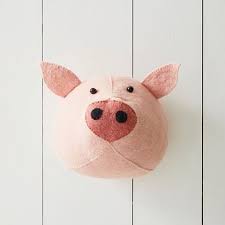 Fiona Walker Felt Animal Head - The Pig (Mini)  Winston + Grace